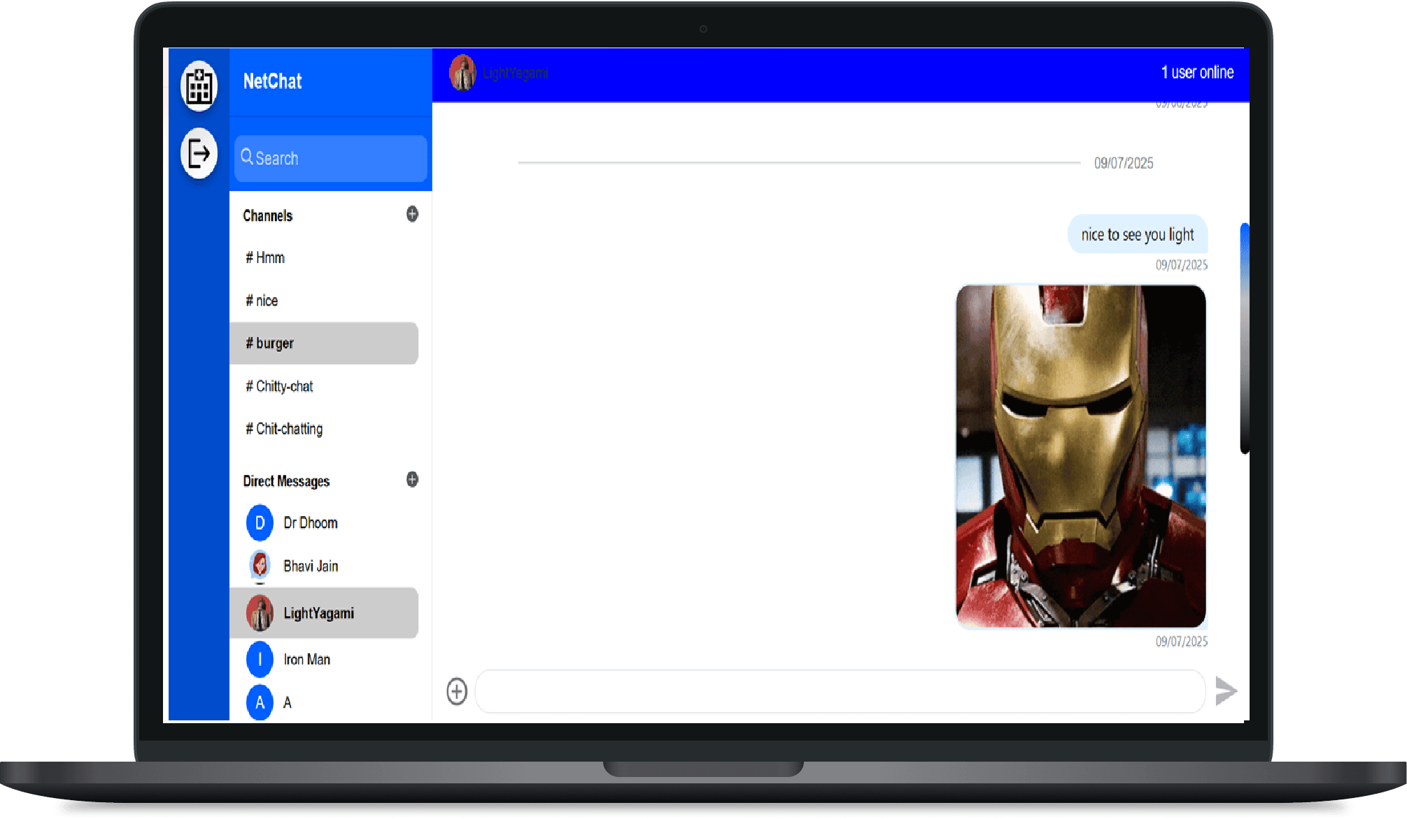Macbook mockup for NetChat