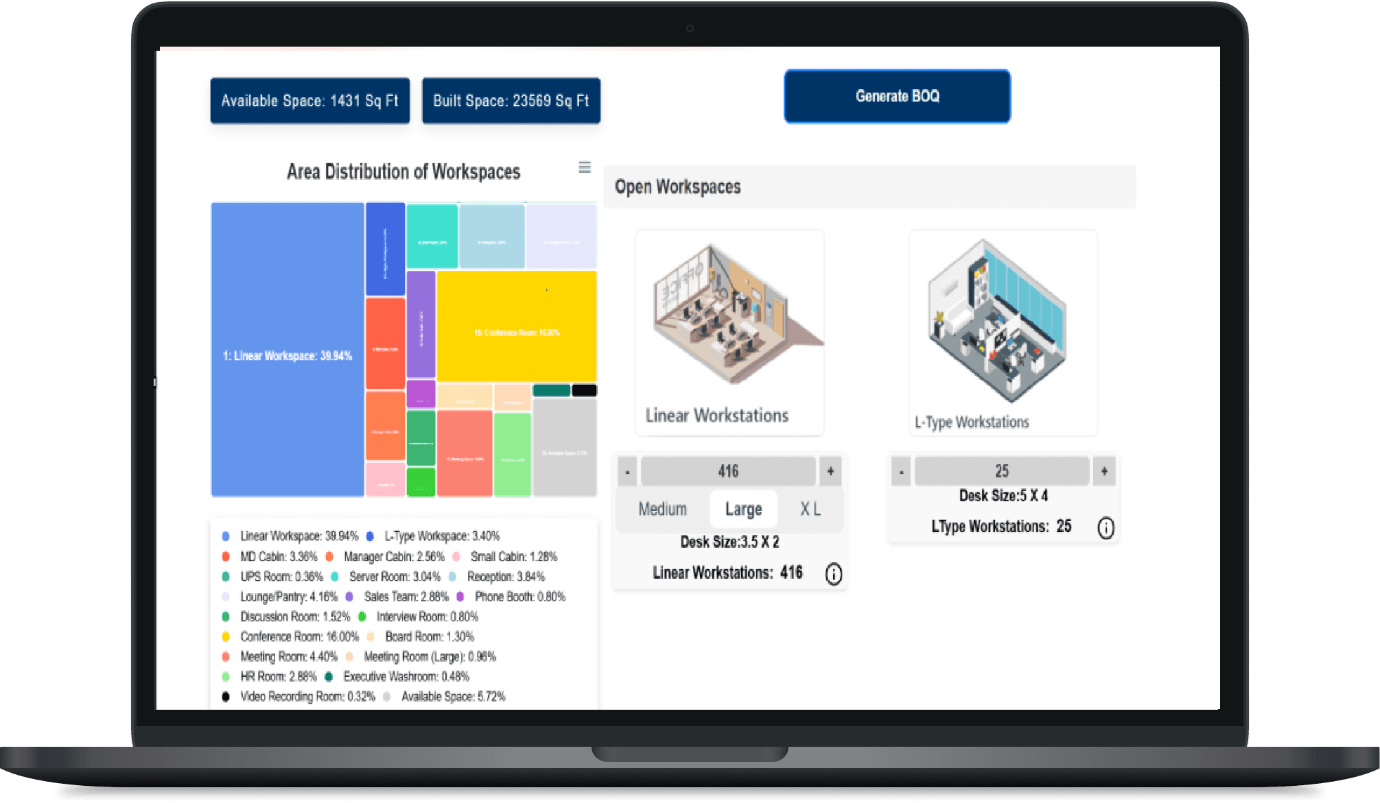 Macbook mockup for Office Space Calculator